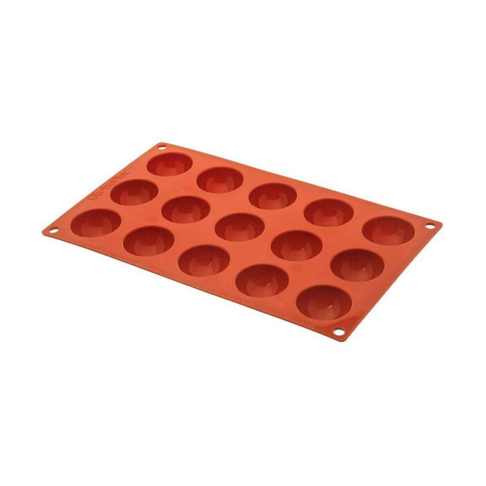 Matfer 257901 Gastroflex Mini Half Sphere Mold, Sheet of 15, 1-3/4" - Image 1